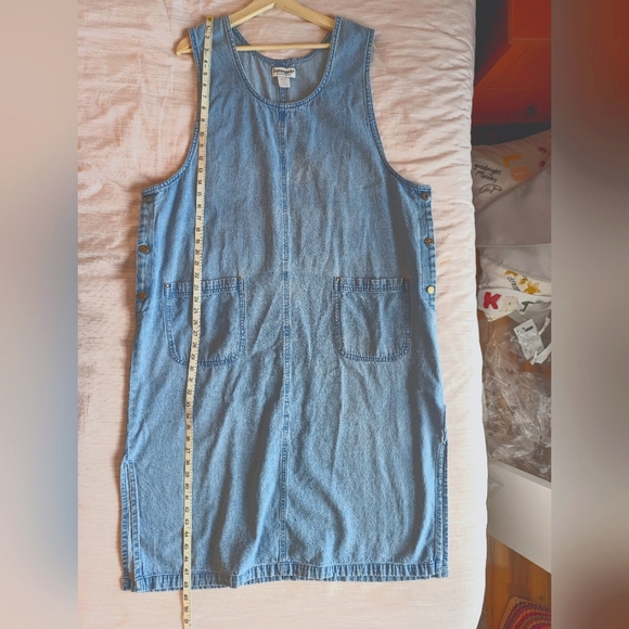 Plus size (2X) 90's Y2K, Vintage, Serengeti Jean Dress, pockets, 100% Cotton - Picture 2 of 8
